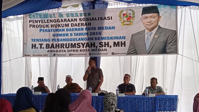 Ketua Fraksi PAN-Perindo DPRD Medan, T. Bahrumsyah, gelar Sosper XI TA 2025 di Belawan 1