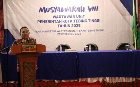 Wakil Wali Kota Tebingtinggi,Chairil Mukmin Tambunan, buka Musyawarah Wartawan Pemkot