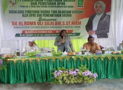 Anggota DPRD Medan Fraksi Hanura-PKB, Roma Uli Silalahi, gelar Sosper XII TA 2025 di Marelan