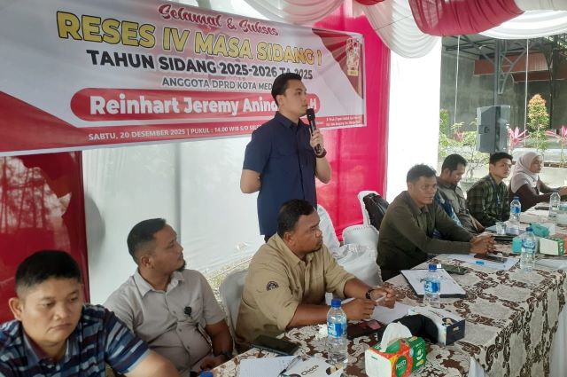 Anggota DPRD Medan Fraksi PSI, Reinhart Jeremy Anindhita, gelar Reses 4 Masa Sidang 1 Tahun Sidang 2025-2026 di Medan Deli 1