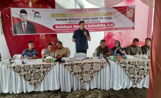 Anggota DPRD Medan Fraksi PSI, Reinhart Jeremy Anindhita, gelar Reses 4 Masa Sidang 1 Tahun Sidang 2025-2026 di Medan Deli 2