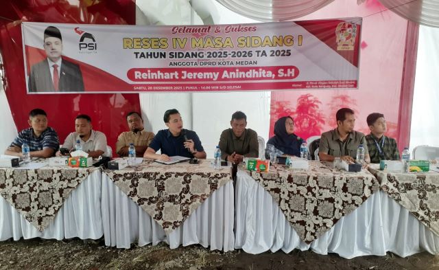 Anggota DPRD Medan Fraksi PSI, Reinhart Jeremy Anindhita, gelar Reses 4 Masa Sidang 1 Tahun Sidang 2025-2026 di Medan Deli