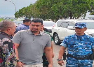 Gubernur Sumut, Bobby Nasution, tiba di Lanud Soewondo Medan