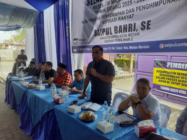 Sekretaris Fraksi NasDem DPRD Medan, Saipul Bahri, gelar Reses 4 Masa Sidang 1 Tahun Sidang 2025-2026 di Marelan 3