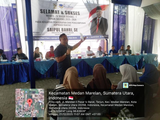 Sekretaris Fraksi NasDem DPRD Medan, Saipul Bahri, gelar Reses 4 Masa Sidang 1 Tahun Sidang 2025-2026 di Marelan