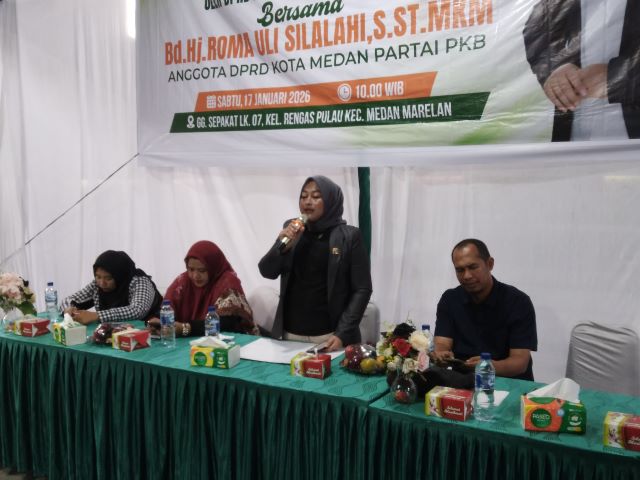 Anggota DPRD Medan Fraksi PKB, Roma Uli Silalahi, gelar Sosper 1 TA 2026 di Marelan 2
