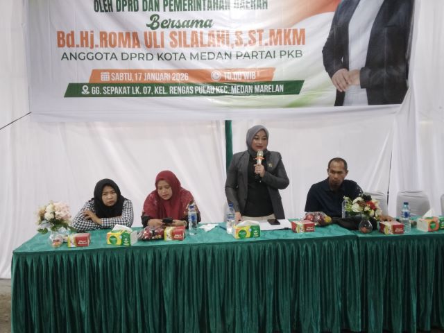 Anggota DPRD Medan Fraksi PKB, Roma Uli Silalahi, gelar Sosper 1 TA 2026 di Marelan 3