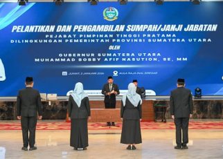 Gubernur Sumut, Bobby Nasution, lantik 4 pejabat eselon II Pemprov Sumut