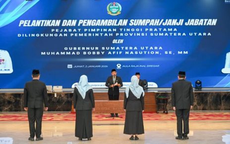 Gubernur Sumut, Bobby Nasution, lantik 4 pejabat eselon II Pemprov Sumut