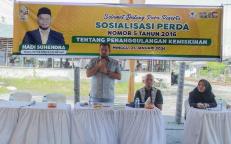 Wakil Ketua DPRD Kota Medan, Hadi Suhendra, gelar Sosper 1 TA 2026 di Belawan