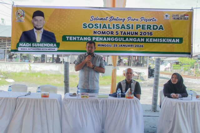 Wakil Ketua DPRD Kota Medan, Hadi Suhendra, gelar Sosper 1 TA 2026 di Belawan