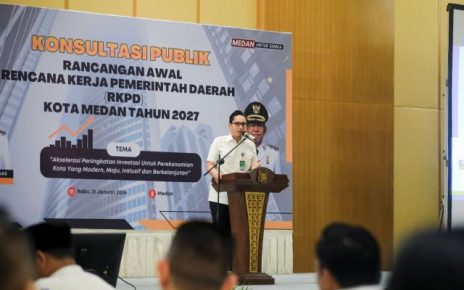 Wali Kota Medan, Rico Tri Putra Bayu Waas, pada forum Konsultasi Publik Rancangan Awal RKPD Kota Medan Tahun 2027 1