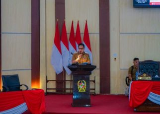 Wali Kota Medan, Rico Tri Putra Bayu Waas, pada paripurna penyampaian hasil Raker DPRD