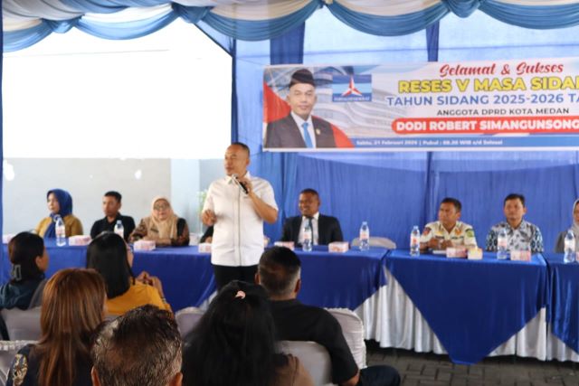 Anggota DPRD Medan Fraksi Partai Demokrat, Dodi Robert Simangunsong, gelar Reses V Masa Sidang II di Jalan Sederhana Medan Kota
