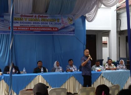 Anggota DPRD Medan Fraksi Partai Demokrat, Dodi Robert Simangunsong, gelar Reses V Masa Sidang II di Jalan Sempurna Medan Kota