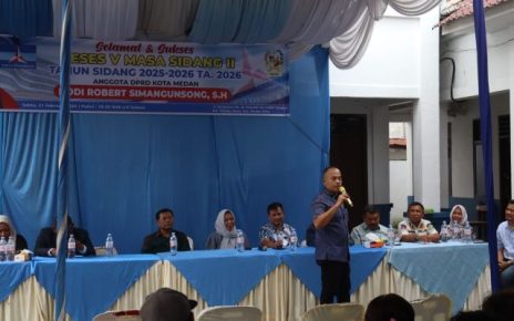 Anggota DPRD Medan Fraksi Partai Demokrat, Dodi Robert Simangunsong, gelar Reses V Masa Sidang II di Jalan Sempurna Medan Kota