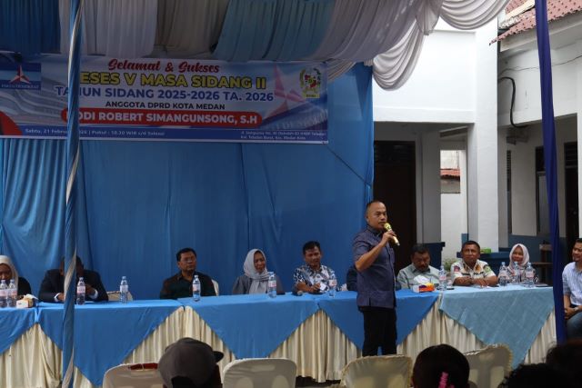 Anggota DPRD Medan Fraksi Partai Demokrat, Dodi Robert Simangunsong, gelar Reses V Masa Sidang II di Jalan Sempurna Medan Kota