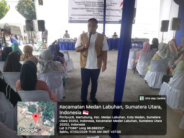 Anggota DPRD Medan Fraksi Partai NasDem, Saipul Bahri, gelar Sosper II TA 2026 di Medan Labuhan