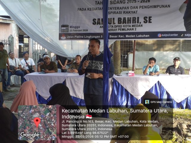 Sekretaris Fraksi Partai NasDem DPRD Medan, Saipul Bahri, gelar Reses V Masa Sidang II Tahun Sidang 2025-2026 di Kelurahan Besar