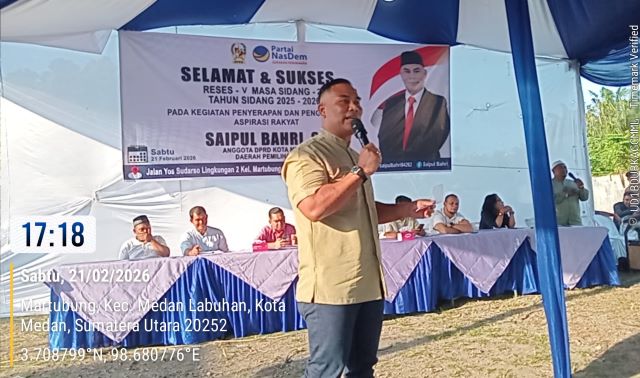 Sekretaris Fraksi Partai NasDem DPRD Medan, Saipul Bahri, gelar Reses V Masa Sidang II Tahun Sidang 2025-2026 di Kelurahan Martubung
