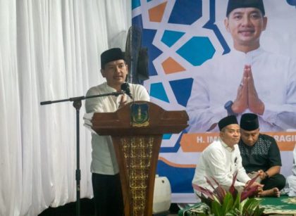 Wali Kota Tebingtinggi, Iman Irdian Saragih, berikan sambutan pada acara dzikir & doa sambut Ramadhan 1447 H
