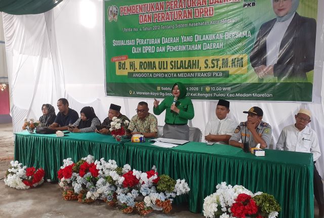 Anggota DPRD Medan Fraksi Hanura-PKB, Roma Uli Silalahi, gelar Sosper III TA 2026 di Medan MarelanAnggota DPRD Medan Fraksi Hanura-PKB, Roma Uli Silalahi, gelar Sosper III TA 2026 di Medan Marelan