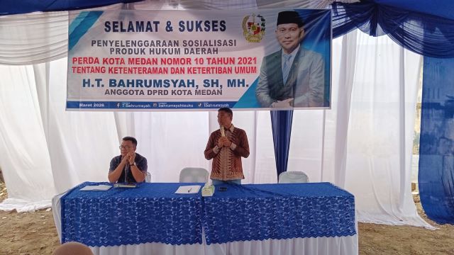 Ketua Fraksi PAN-Perindo DPRD Medan, T. Bahrumsyah, gelar Sosper III TA 2026 di Medan Belawan 1