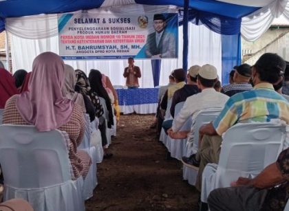 Ketua Fraksi PAN-Perindo DPRD Medan, T. Bahrumsyah, gelar Sosper III TA 2026 di Medan Belawan