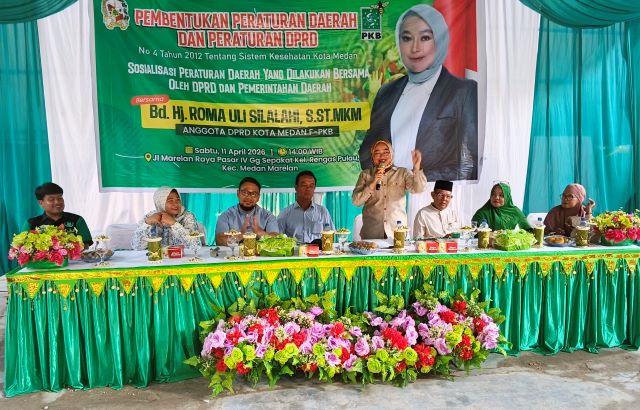 Anggota DPRD Medan Fraksi Hanura-PKB, Roma Uli Silalahi, gelar Sosper IV TA 2026 di Marelan 1