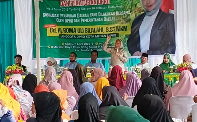 Anggota DPRD Medan Fraksi Hanura-PKB, Roma Uli Silalahi, gelar Sosper IV TA 2026 di Marelan
