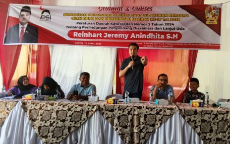 Bendahara Fraksi PSI DPRD Medan, Reinhart Jeremy Anindhita, gelar Sosper IV TA 2026 di Medan Deli