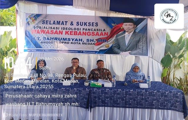 Anggota DPRD Medan Fraksi PAN-Perindo, T. Bahrumsyahh, gelar Sosialiasi Ideologi Pancasila di Marelan 1