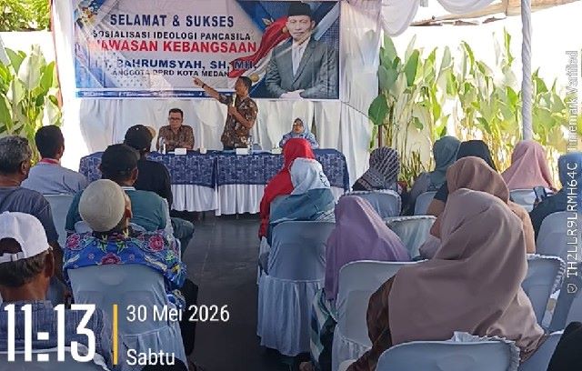 Anggota DPRD Medan Fraksi PAN-Perindo, T. Bahrumsyahh, gelar Sosialiasi Ideologi Pancasila di Marelan