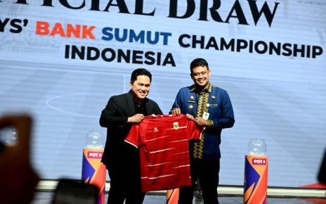 Gubernur Sumut, Bobby Nasution & Ketum PSSI pada Drawing U-19 Boys Bank Sumut Championship 2026