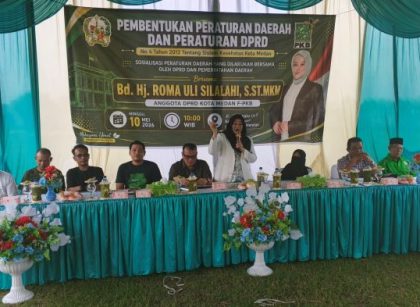 Wakil Ketua Fraksi Hanura-PKB DPRD Medan, Roma Uli Silalahi, gelar Sosper V TA 2026 di Paya Pasir