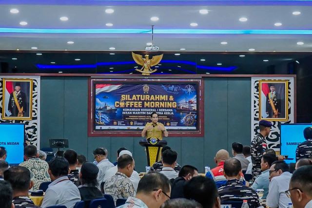 Wali Kota Medan, Rico Tri Putra Bayu Waas, hadiri silaturahmi dan coffee morning Komandan Kodaeral di Belawan