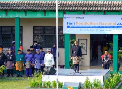 Wali Kota Medan, Rico Tri Putra Bayu Waas, pada Peringatan Hardiknas 2026