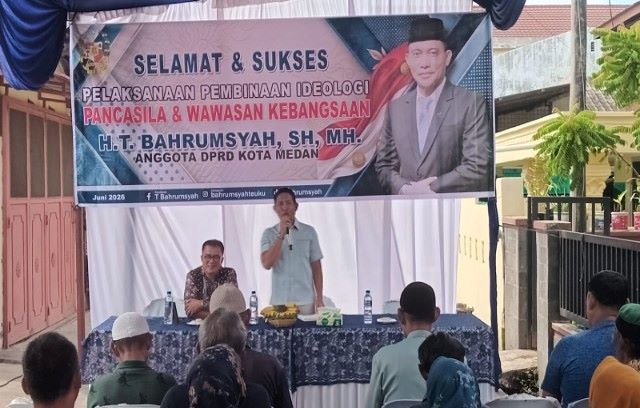 Anggota DPRD Fraksi PAN, T. Bahrumsyah, sosialisasikan ideologi Pancasila & Wasbang di Belawan