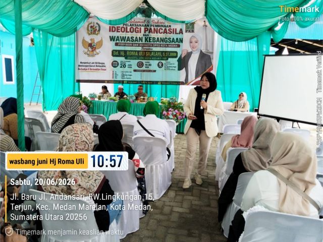 Anggota DPRD Medan Fraksi Hanura-PKB, Roma Uli Silalahi, sosialisasikan Ideologi Pancasila di Marelan