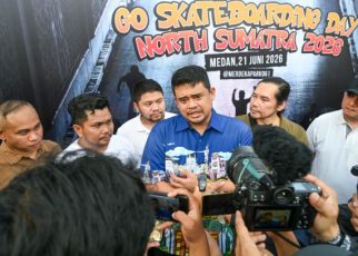 Gubernur Sumut, Bobby Nasution, beri keterangan usai saksikan skateboard di Lapangan Merdeka Medan
