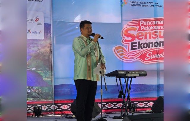 Gubernur Sumut, Bobby Nasution, pada Sensus Ekonomi di Simalungun