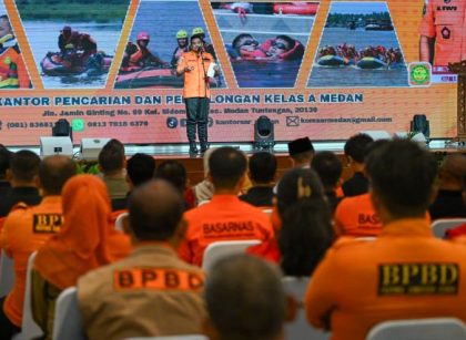 Gubernur Sumut, Bobby Nasution, pada pelatihan potensi pencarian di air