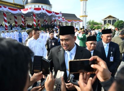Gubernur Sumut, Bobby Nasution, usai upacara Harlah Pancasila 2026
