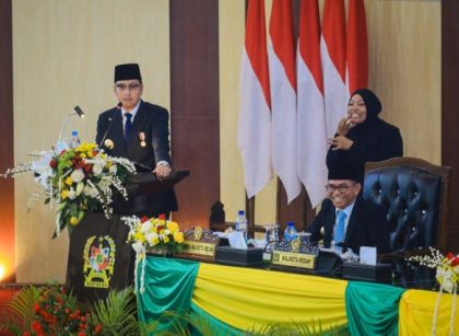 Wali Kota Medan, Rico Tri Putra Bayu Waas, pada sidang paripurna HUT ke 436 Kota Medan