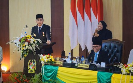 Wali Kota Medan, Rico Tri Putra Bayu Waas, pada sidang paripurna HUT ke 436 Kota Medan