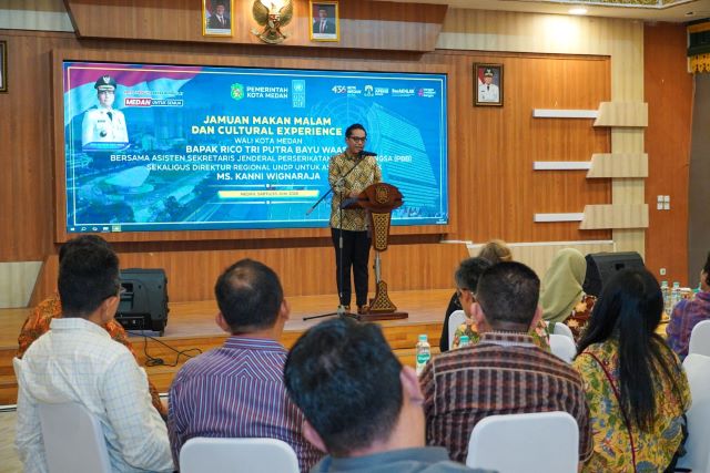 Wali Kota Medan, Rico Tri Putra Bayu Waas, paparkan rencana pembangunan Kota Medan kepada UNDP
