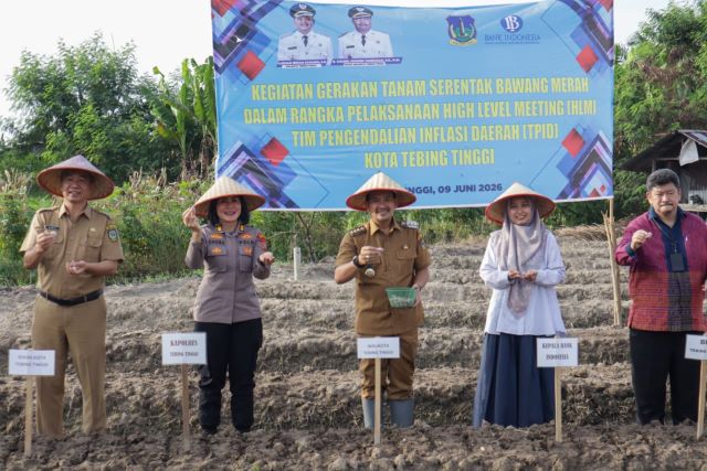 Wali Kota Tebingtinggi, Iman Irdian Saragih, pimpin gerakan seentak tanam bawang merah