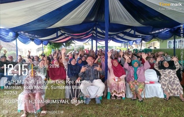 Anggota DPRD Medan Fraksi PAN-Perindo, T. Bahrumsyah, foto bersama usai Sosper VII TA 2026 di Marelan