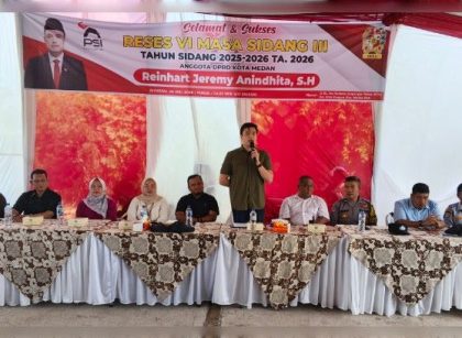 Bendahara Fraksi PSI DPRD Medan, Reinhart Jeremy Anindhita, gelar Reses VI TA 2026 di Medan Deli