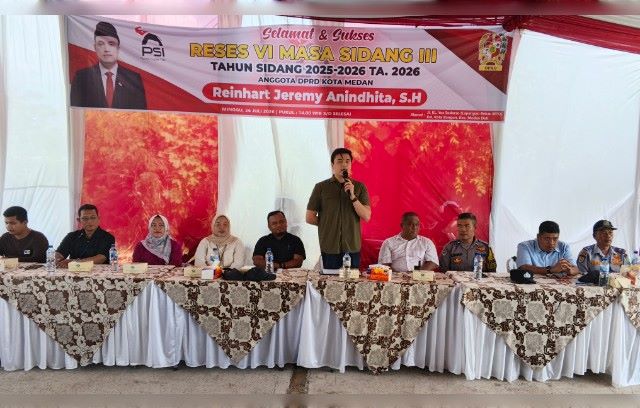 Bendahara Fraksi PSI DPRD Medan, Reinhart Jeremy Anindhita, gelar Reses VI TA 2026 di Medan Deli
